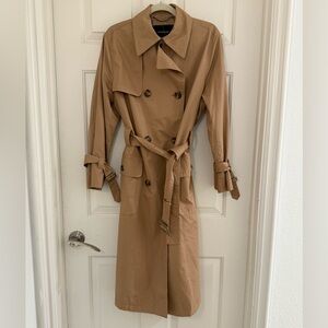 Coach Full length khaki classic lightweight  double breasted Trench Coat